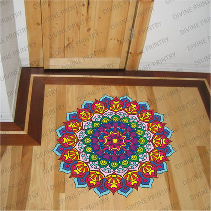 Homexa Decor | Rangoli Mandala Floor Sticker (Size 38 x 38 cm)