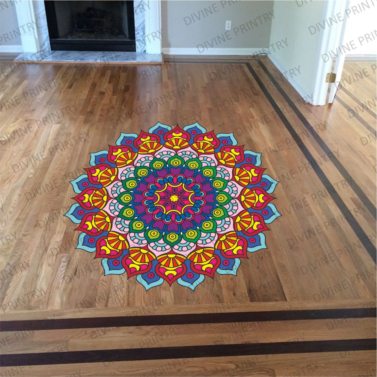 Homexa Decor | Rangoli Mandala Floor Sticker (Size 38 x 38 cm)