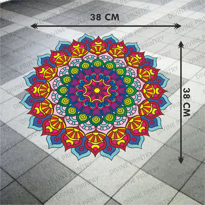 Homexa Decor | Rangoli Mandala Floor Sticker (Size 38 x 38 cm)