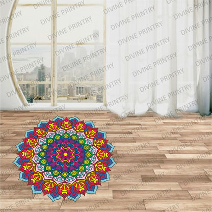 Homexa Decor | Rangoli Mandala Floor Sticker (Size 38 x 38 cm)