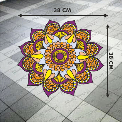 Homexa Decor | Rangoli Mandala Floor Sticker (Size 38 x 38 cm)