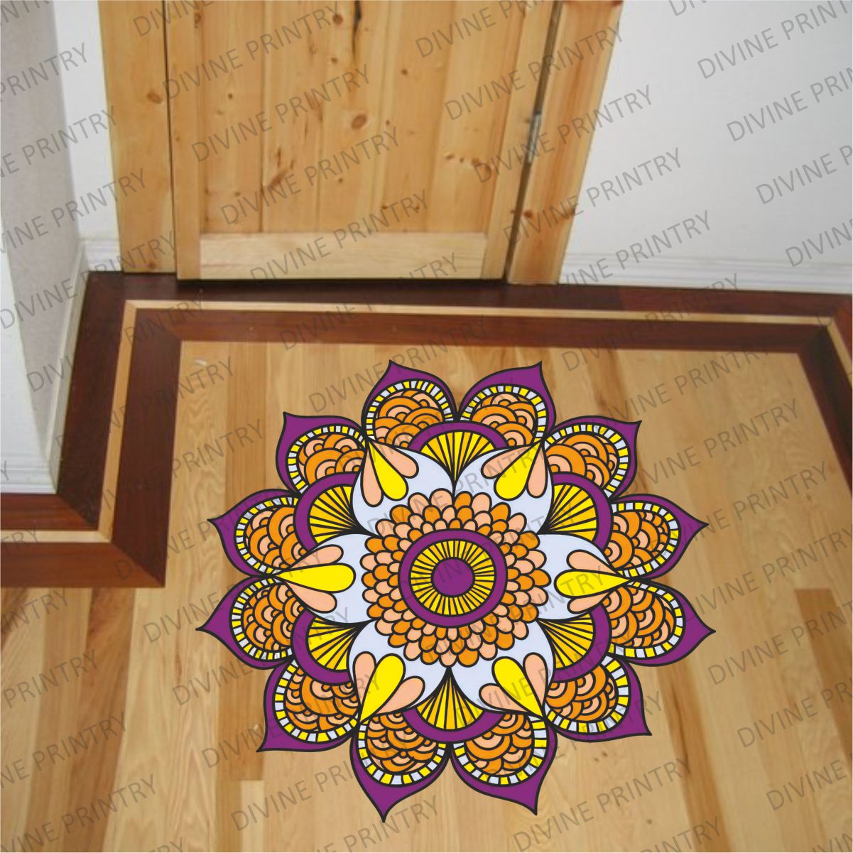 Homexa Decor | Rangoli Mandala Floor Sticker (Size 38 x 38 cm)