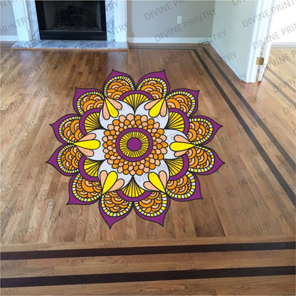 Homexa Decor | Rangoli Mandala Floor Sticker (Size 38 x 38 cm)