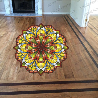 Homexa Decor | Rangoli Mandala Floor Sticker (Size 38 x 38 cm)