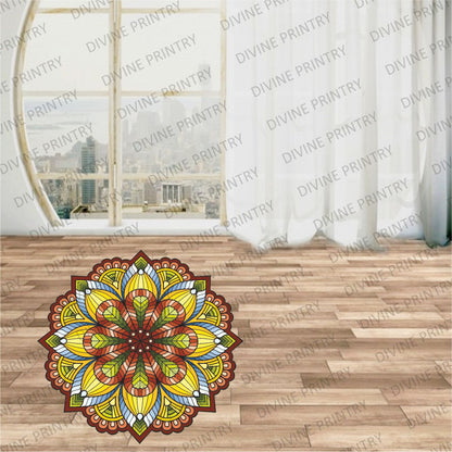 Homexa Decor | Rangoli Mandala Floor Sticker (Size 38 x 38 cm)