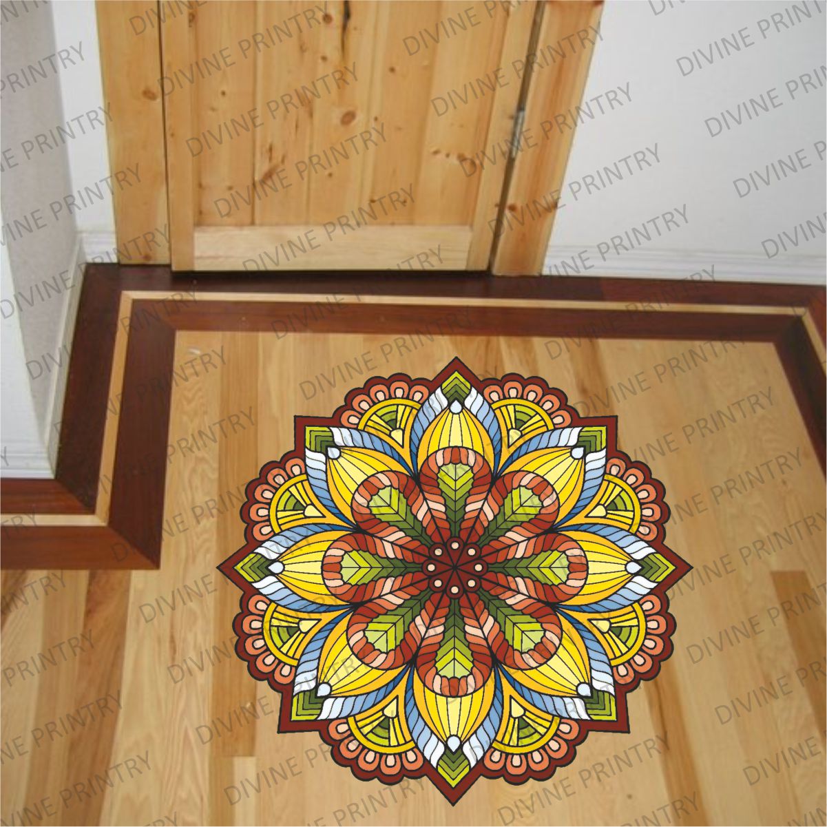 Homexa Decor | Rangoli Mandala Floor Sticker (Size 38 x 38 cm)