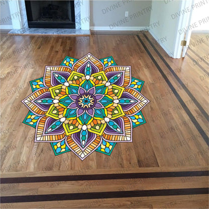 Homexa Decor | Rangoli Mandala Floor Sticker (Size 38 x 38 cm)