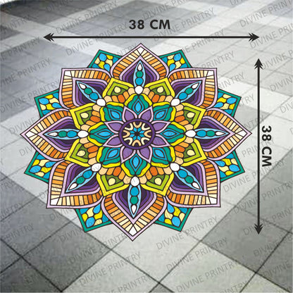 Homexa Decor | Rangoli Mandala Floor Sticker (Size 38 x 38 cm)