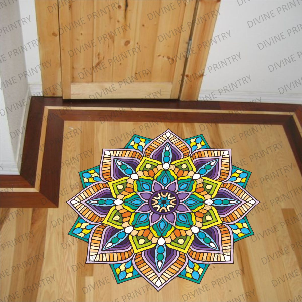 Homexa Decor | Rangoli Mandala Floor Sticker (Size 38 x 38 cm)