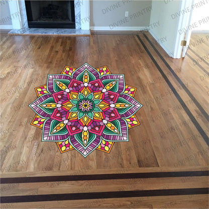 Homexa Decor | Rangoli Mandala Floor Sticker (Size 38 x 38 cm)