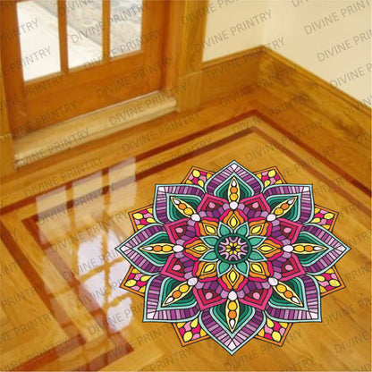 Homexa Decor | Rangoli Mandala Floor Sticker (Size 38 x 38 cm)