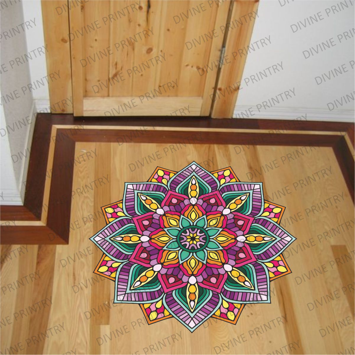 Homexa Decor | Rangoli Mandala Floor Sticker (Size 38 x 38 cm)