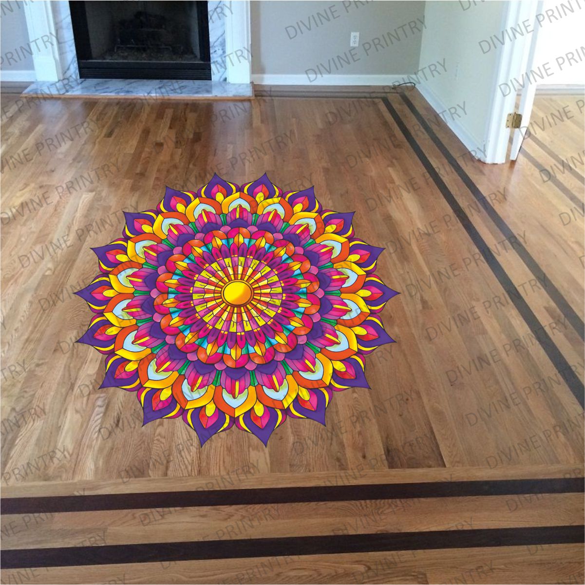 Homexa Decor | Rangoli Mandala Floor Sticker (Size 38 x 38 cm)