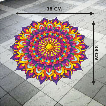 Homexa Decor | Rangoli Mandala Floor Sticker (Size 38 x 38 cm)