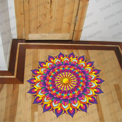 Homexa Decor | Rangoli Mandala Floor Sticker (Size 38 x 38 cm)