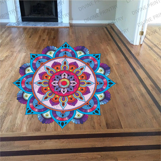 Homexa Decor | Rangoli Mandala Floor Sticker (Size 38 x 38 cm)