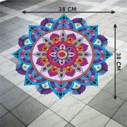 Homexa Decor | Rangoli Mandala Floor Sticker (Size 38 x 38 cm)