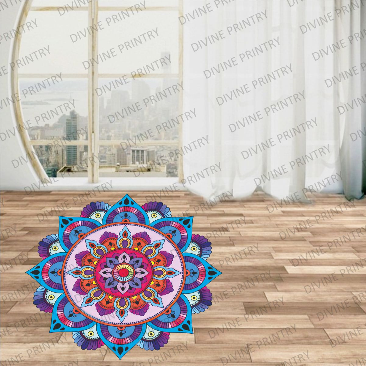 Homexa Decor | Rangoli Mandala Floor Sticker (Size 38 x 38 cm)