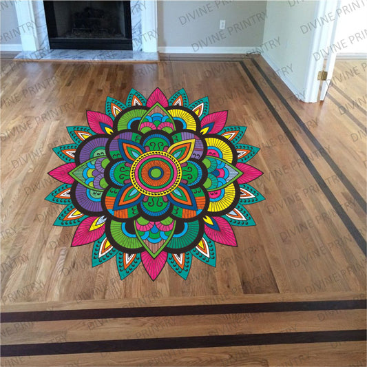 Homexa Decor | Rangoli Mandala Floor Sticker (Size 38 x 38 cm)