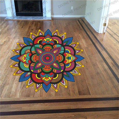 Homexa Decor | Rangoli Mandala Floor Sticker (Size 38 x 38 cm)