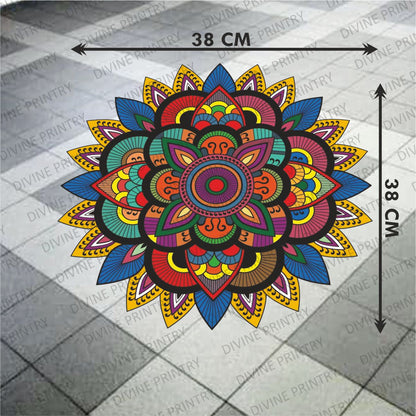 Homexa Decor | Rangoli Mandala Floor Sticker (Size 38 x 38 cm)