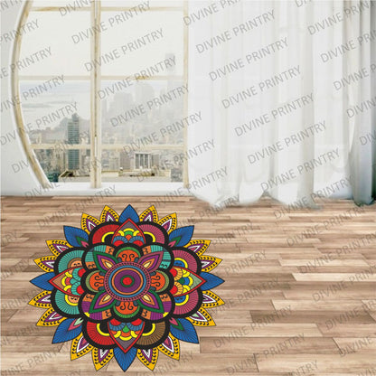 Homexa Decor | Rangoli Mandala Floor Sticker (Size 38 x 38 cm)