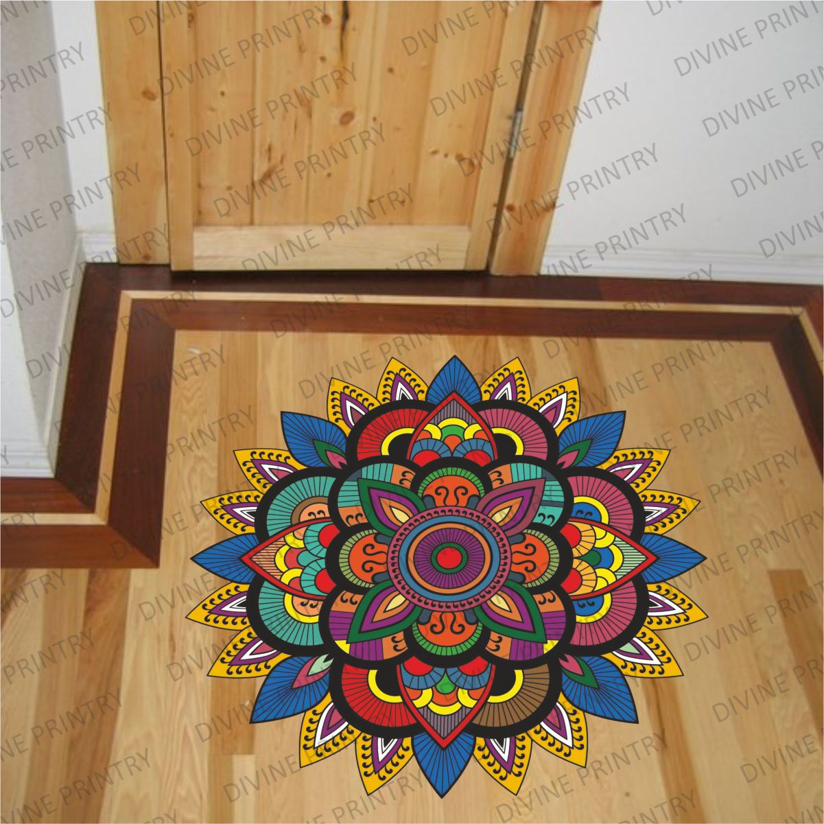 Homexa Decor | Rangoli Mandala Floor Sticker (Size 38 x 38 cm)