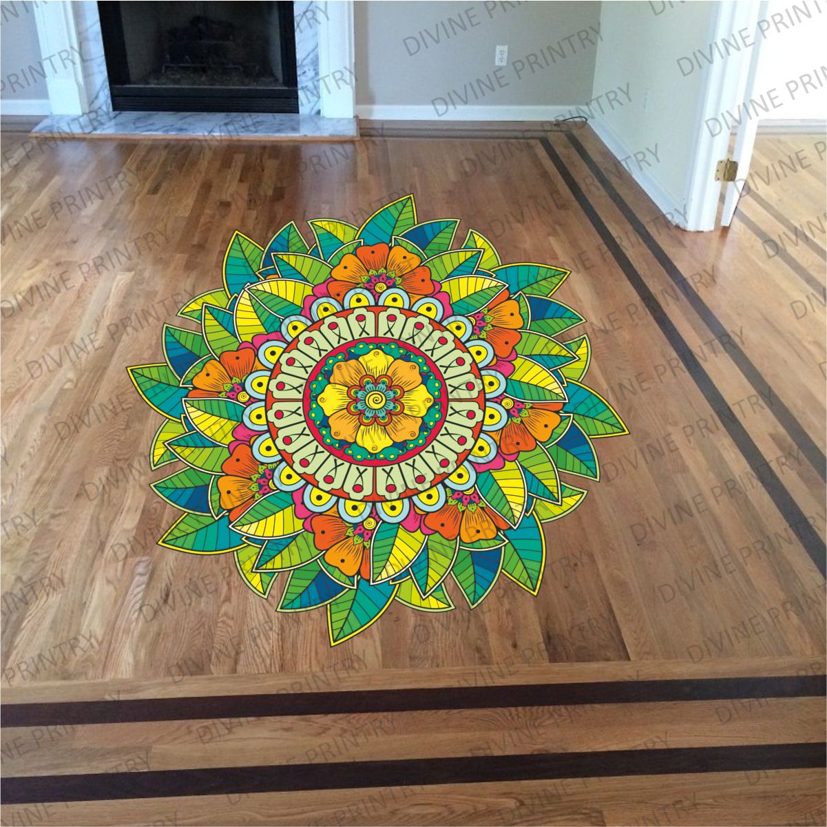 Homexa Decor | Rangoli Mandala Floor Sticker (Size 38 x 38 cm)