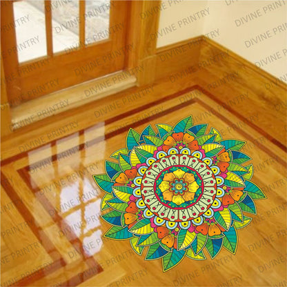 Homexa Decor | Rangoli Mandala Floor Sticker (Size 38 x 38 cm)