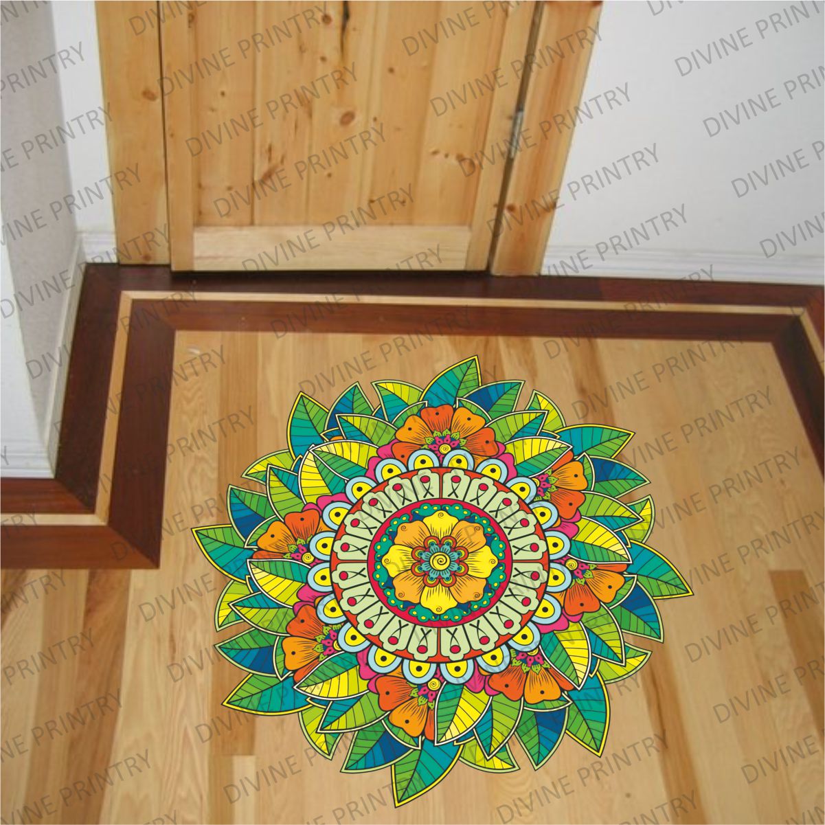 Homexa Decor | Rangoli Mandala Floor Sticker (Size 38 x 38 cm)