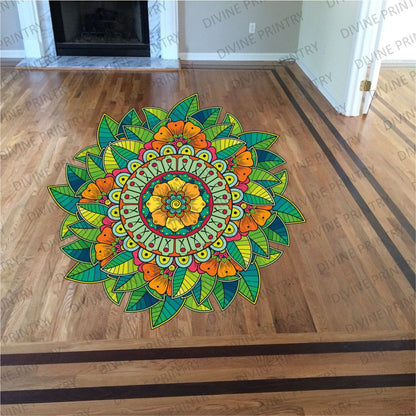 Homexa Decor | Rangoli Mandala Floor Sticker (Size 38 x 38 cm)