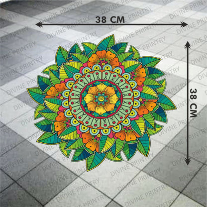 Homexa Decor | Rangoli Mandala Floor Sticker (Size 38 x 38 cm)