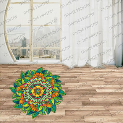 Homexa Decor | Rangoli Mandala Floor Sticker (Size 38 x 38 cm)