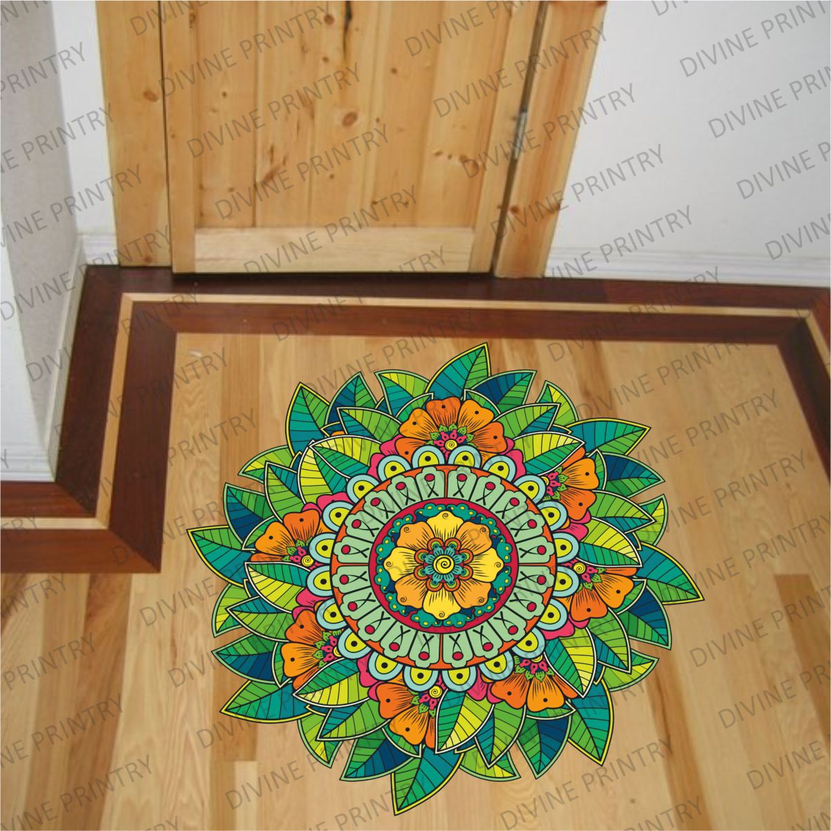 Homexa Decor | Rangoli Mandala Floor Sticker (Size 38 x 38 cm)