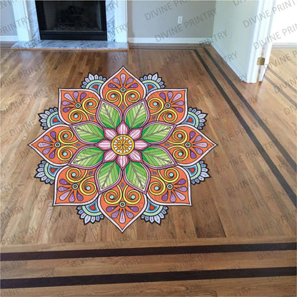 Homexa Decor | Rangoli Mandala Floor Sticker (Size 38 x 38 cm)