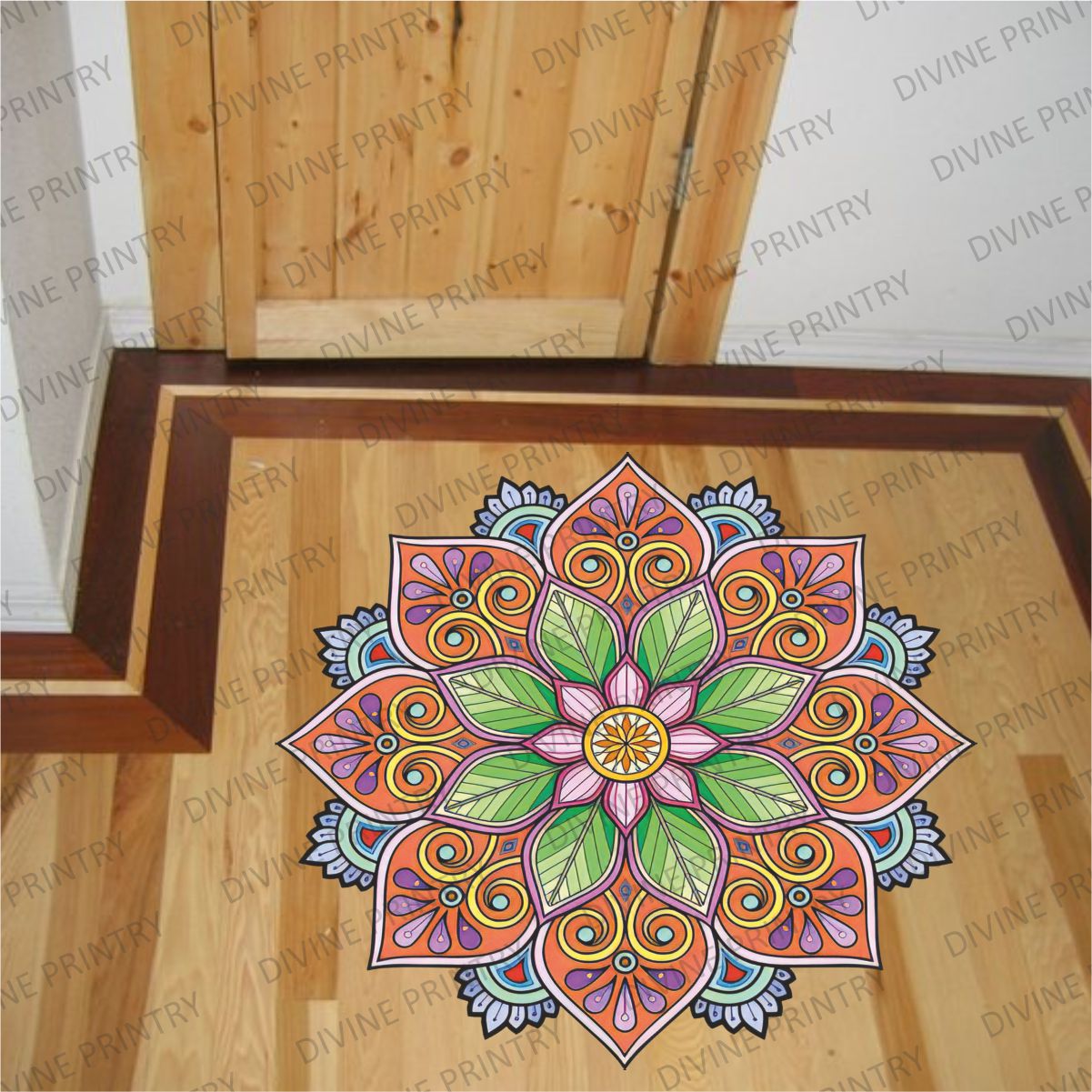 Homexa Decor | Rangoli Mandala Floor Sticker (Size 38 x 38 cm)