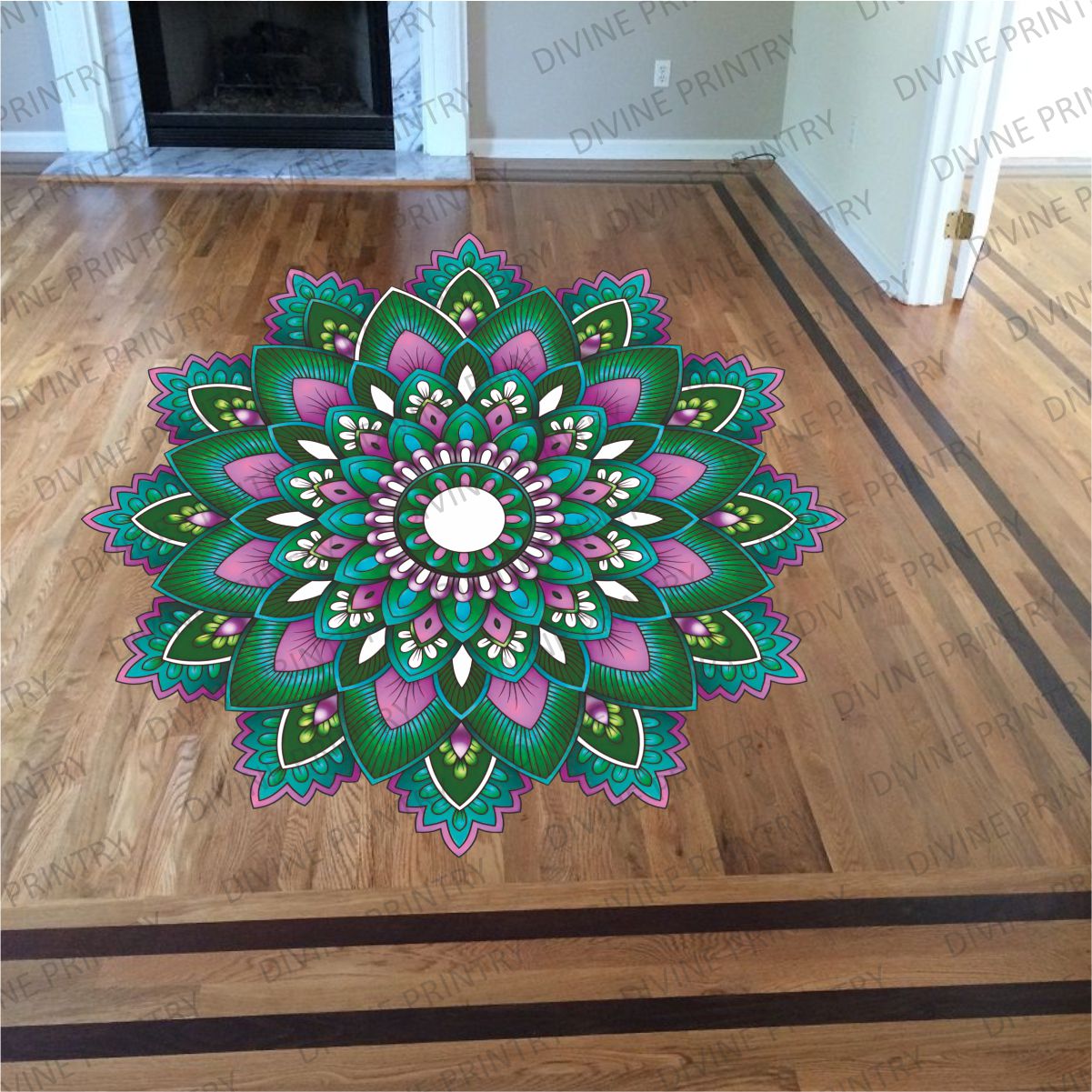 Homexa Decor | Rangoli Mandala Floor Sticker (Size 38 x 38 cm)