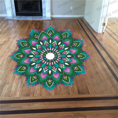 Homexa Decor | Rangoli Mandala Floor Sticker (Size 38 x 38 cm)