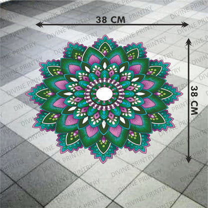 Homexa Decor | Rangoli Mandala Floor Sticker (Size 38 x 38 cm)