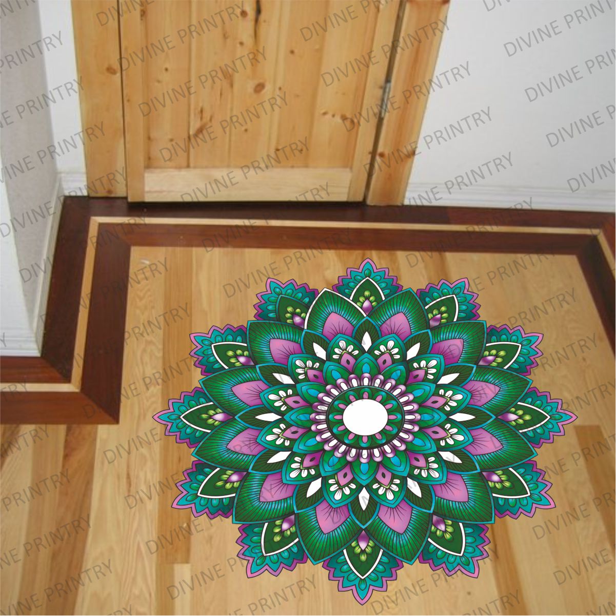 Homexa Decor | Rangoli Mandala Floor Sticker (Size 38 x 38 cm)