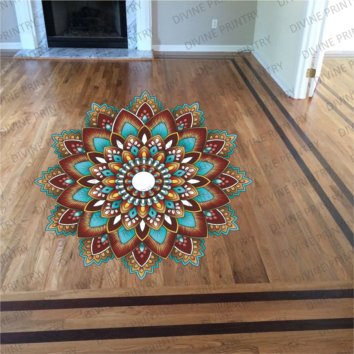 Homexa Decor | Rangoli Mandala Floor Sticker (Size 38 x 38 cm)