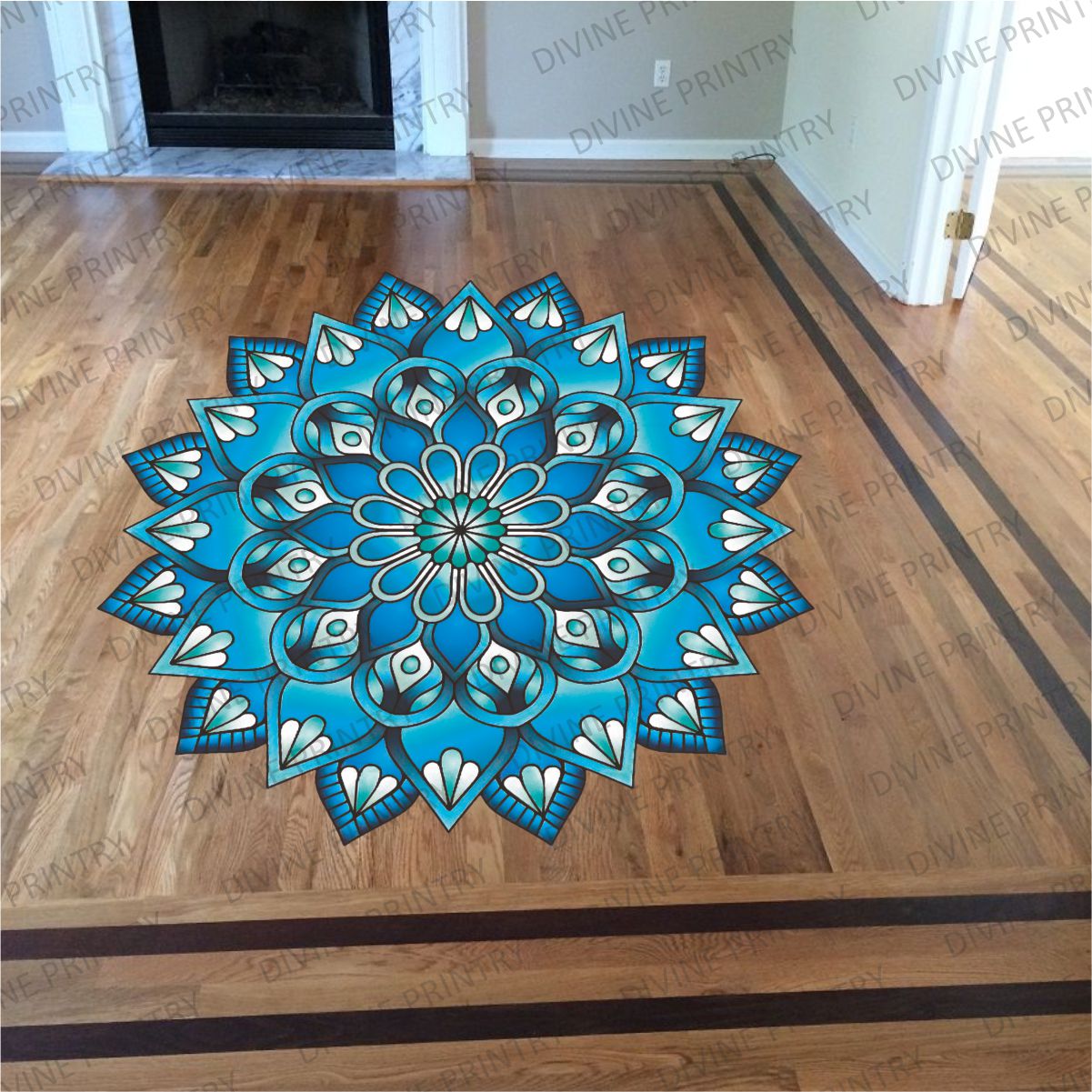 Homexa Decor | Rangoli Mandala Floor Sticker (Size 38 x 38 cm)