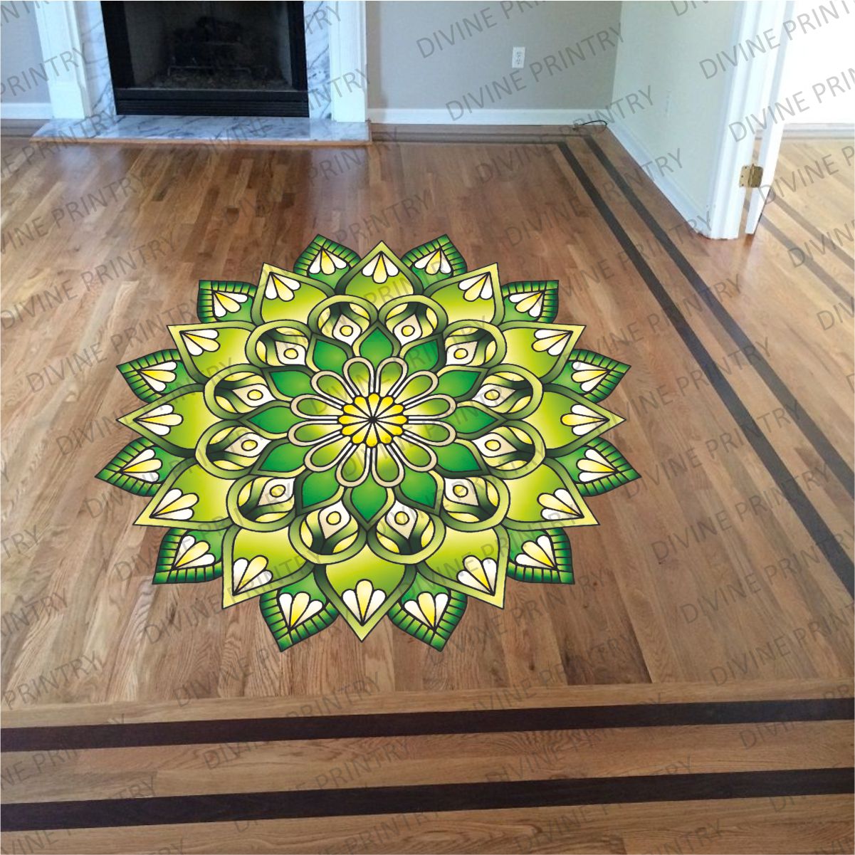 Homexa Decor | Rangoli Mandala Floor Sticker (Size 38 x 38 cm)