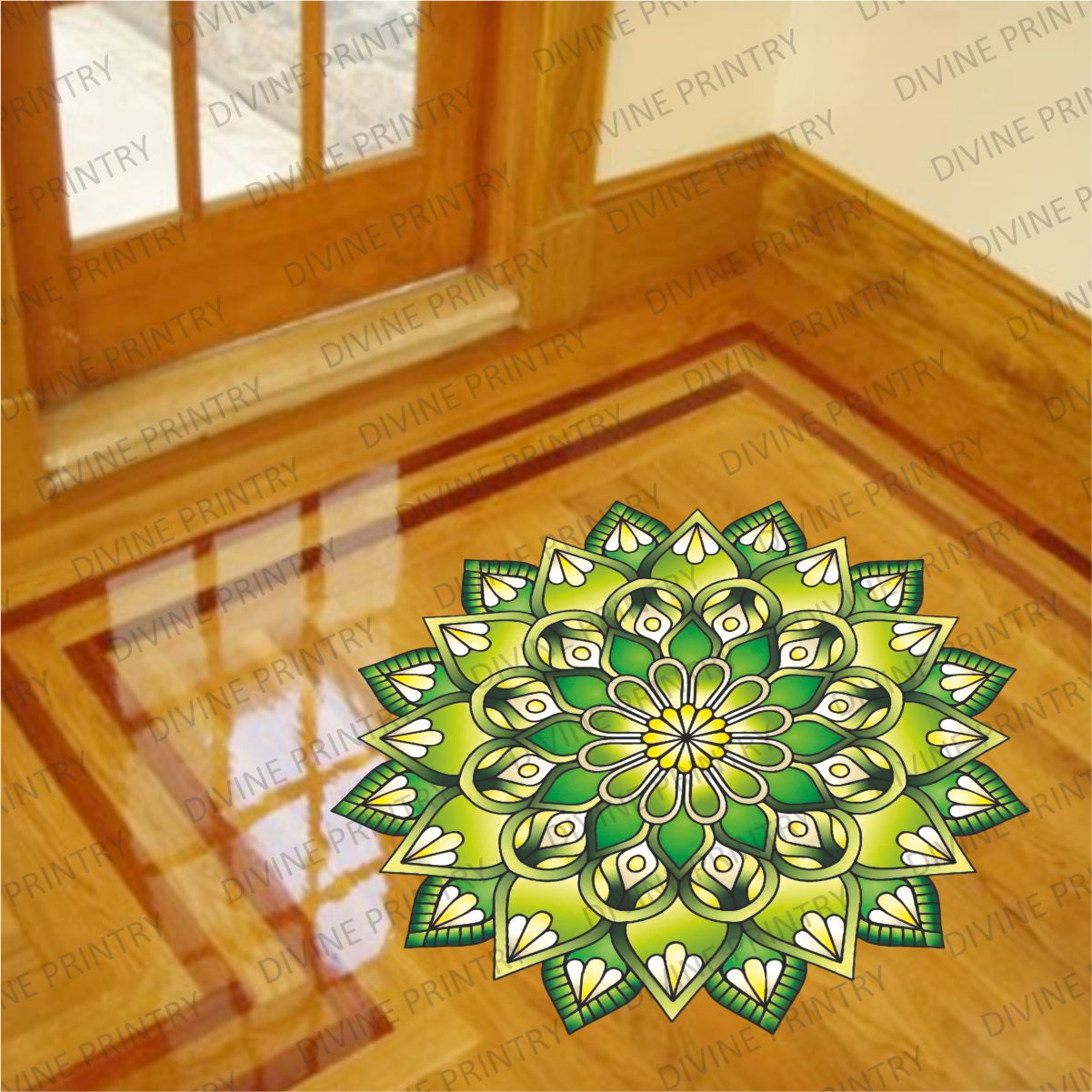 Homexa Decor | Rangoli Mandala Floor Sticker (Size 38 x 38 cm)