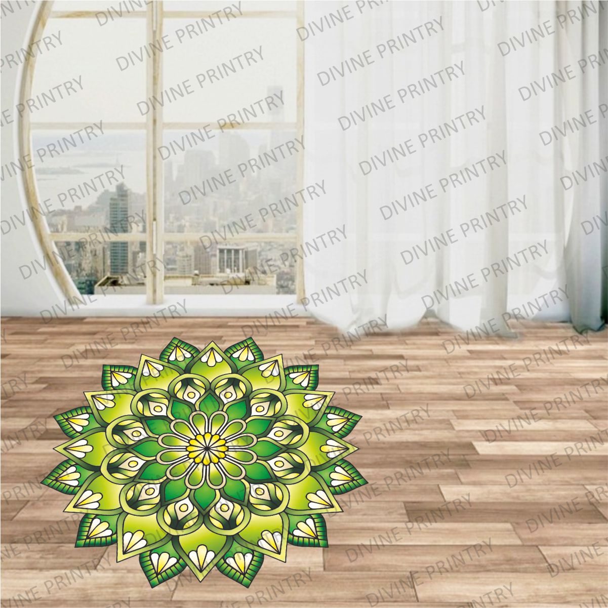 Homexa Decor | Rangoli Mandala Floor Sticker (Size 38 x 38 cm)