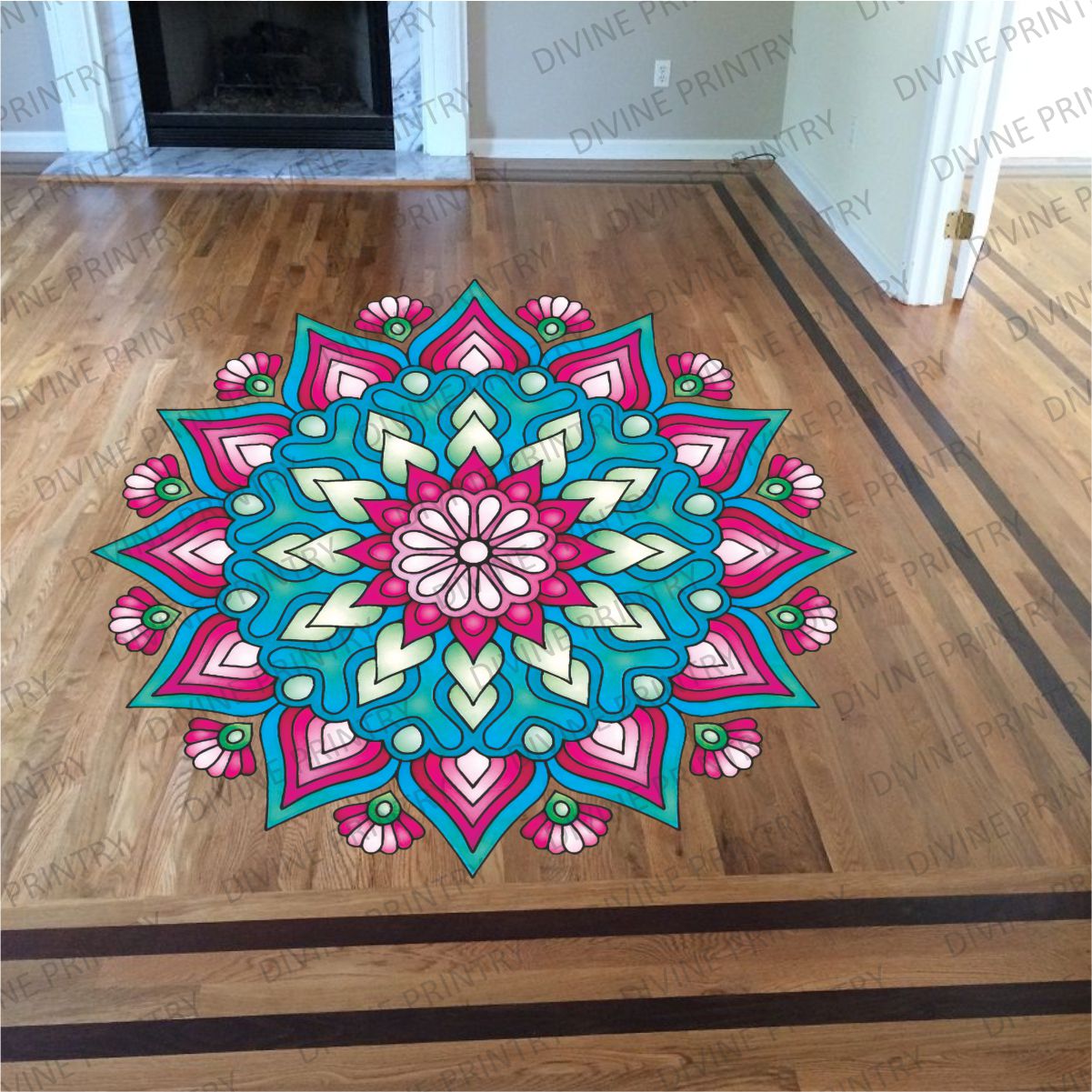 Homexa Decor | Rangoli Mandala Floor Sticker (Size 38 x 38 cm)