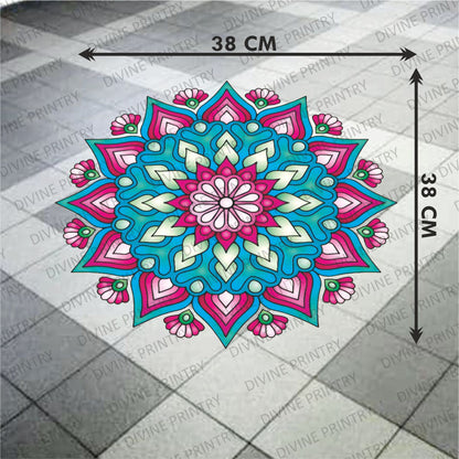 Homexa Decor | Rangoli Mandala Floor Sticker (Size 38 x 38 cm)