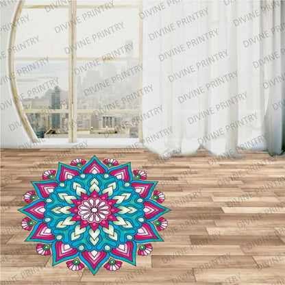 Homexa Decor | Rangoli Mandala Floor Sticker (Size 38 x 38 cm)