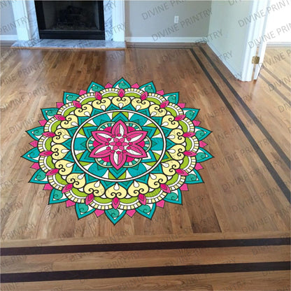 Homexa Decor | Rangoli Mandala Floor Sticker (Size 38 x 38 cm)