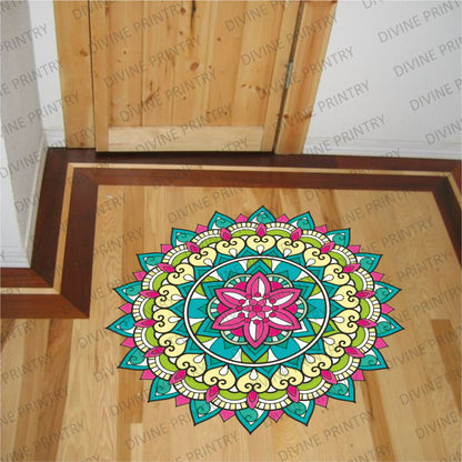 Homexa Decor | Rangoli Mandala Floor Sticker (Size 38 x 38 cm)